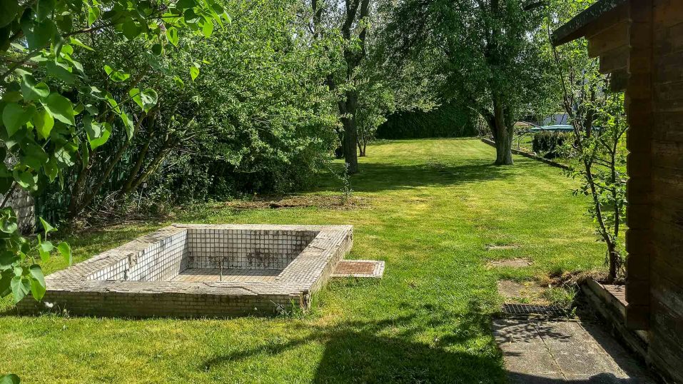 Immobilienmakler Bochum Gerdt Menne Haus kaufen Bochum Siedlungshaus in Bochum Weitmar hier Gartenansicht