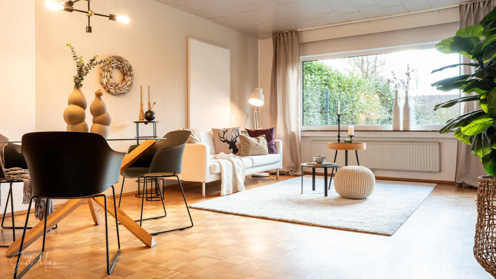 Immobilienmakler Bochum Gerdt Menne DoppelHausHälfte kaufen in BO Werne hier 1 Ansicht Wohnzimmer